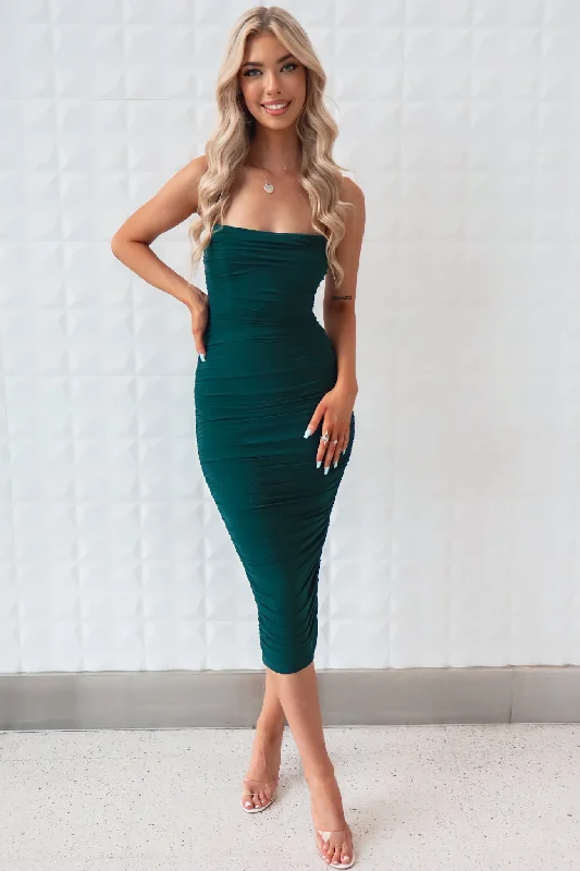 Savings Bonanza Eliana Midi Dress - Emerald Green