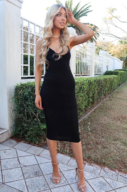 YEAR-End Clearance Martini Midi Dress - Black