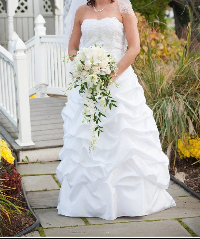 Sale Event David's Bridal Taffeta Pick-up with Beaded Metallic Lace Bodice