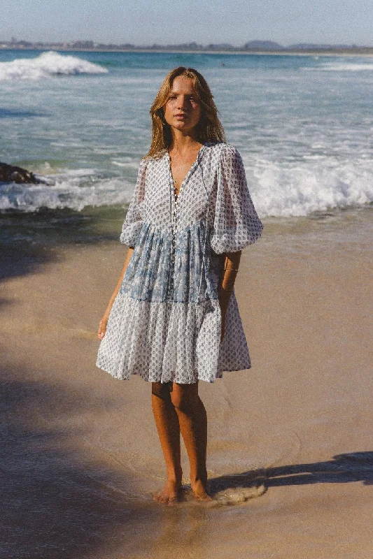 Midnight Madness Nora Mini Dress ~ Aquamarine