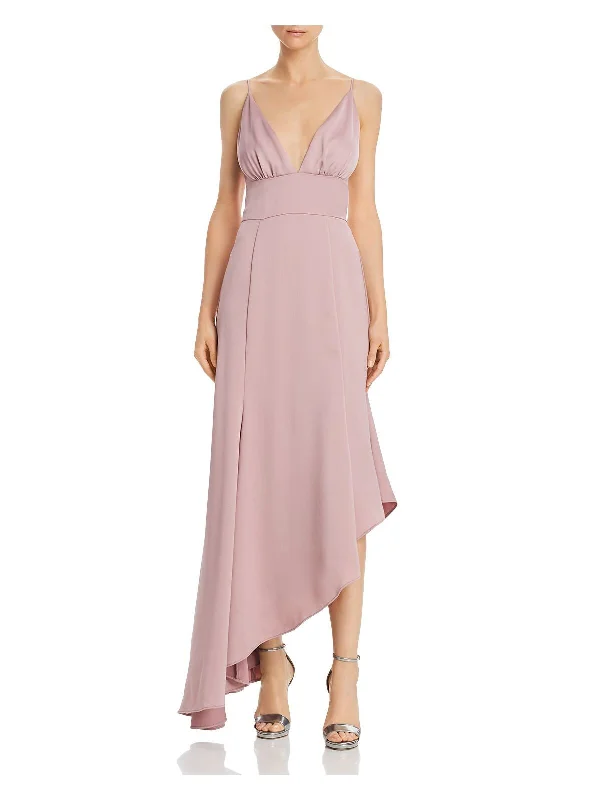 Shop and Save KEEPSAKE Womens Pink Spaghetti Strap V Neck Knee Length Formal Fit + Flare Dress Shop and Save KEEPSAKE Womens Pink Spaghetti Strap V Neck Knee Length Formal Fit + Flare Dress