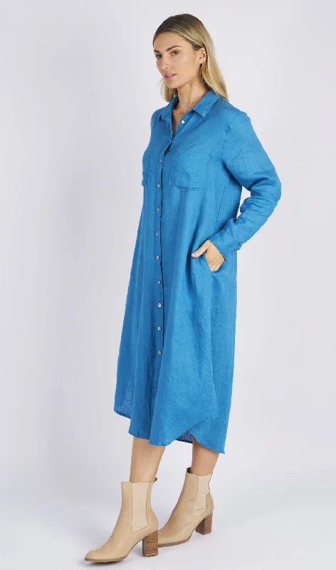 Best Bargains Miranda Blue Shirt Maxi Dress