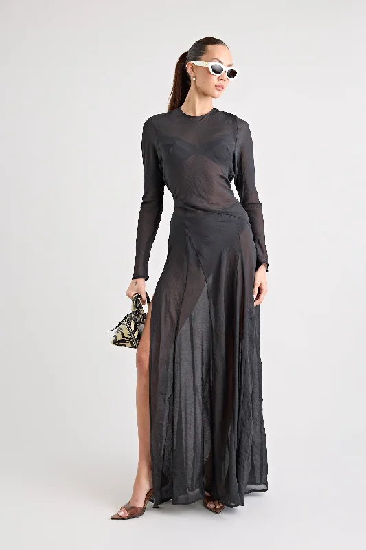 While Supplies Last TERRAZZA SHEER GOWN | BLACK