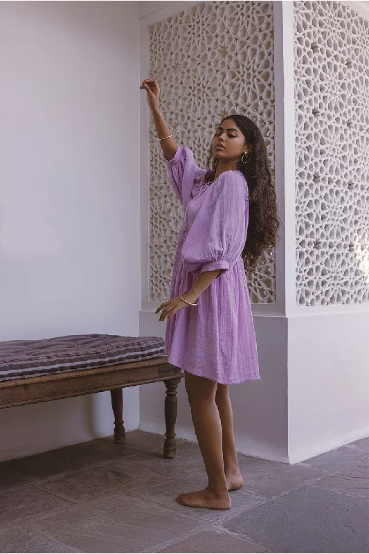 Markdowns Kyra Mini Dress ~ Lilac Gauze