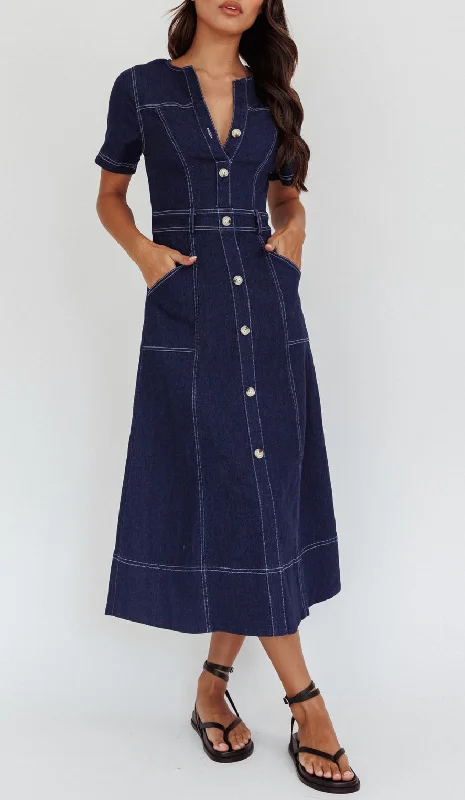 Savings Event Farrah Denim Indigo Dress