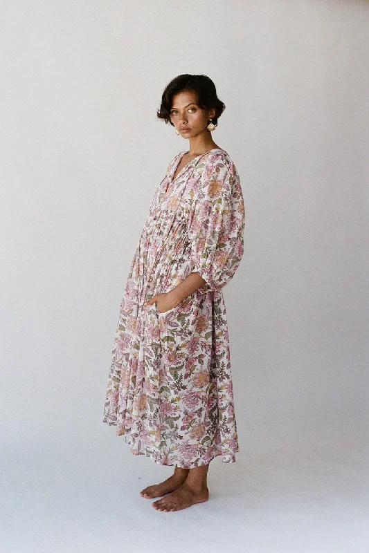 Deal Alert Kyra Midi Dress ~ Fuchsia Bloom