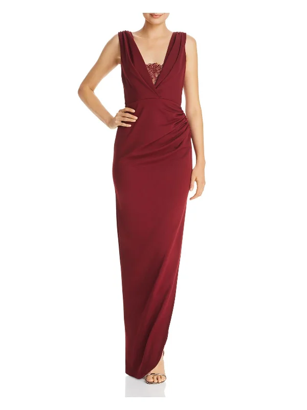 Lowest Price Katie May Womens Maroon Slitted Sleeveless V Neck Full-Length Formal Body Con Dress Lowest Price Katie May Womens Maroon Slitted Sleeveless V Neck Full-Length Formal Body Con Dress