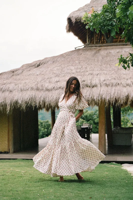 Limited Availability Zuri Wrap Dress ~ Peony