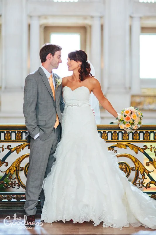 Bonus Savings Casablanca Ivory Lace and Organza Fit and Flare
