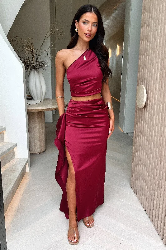 Clearance Event Sanah Maxi Skirt - Burgundy