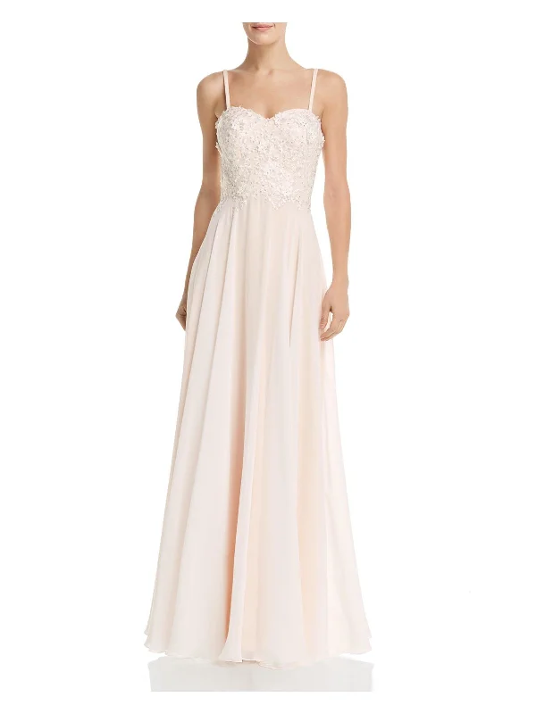 Super Bargain AQUA Womens Pink Embellished Embroidered Floral Spaghetti Strap Sweetheart Neckline Full-Length Formal Fit + Flare Dress Super Bargain AQUA Womens Pink Embellished Embroidered Floral Spaghetti Strap Sweetheart Neckline Full-Length Formal Fit + Flare Dress