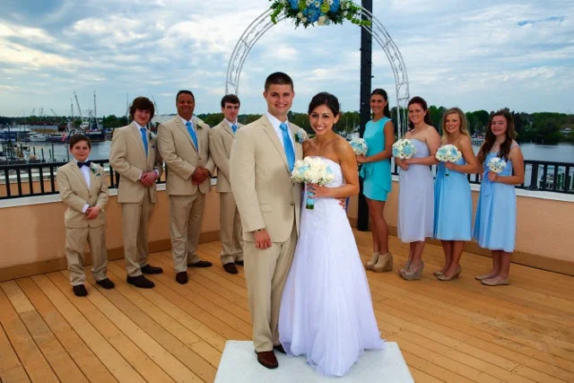 Deal Dash David's Bridal Strapless Tulle Wedding Gown with Lace Embroidery