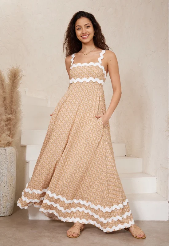 The Best Prices Summer Natural/White  Ric Rac Maxi Dress