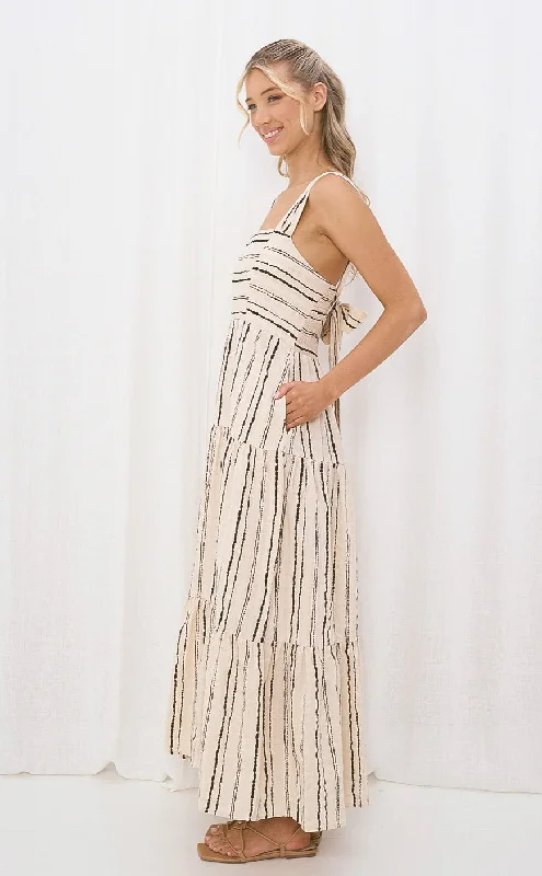 Grand Opening Sale Carbon Tie Back Maxi Dress