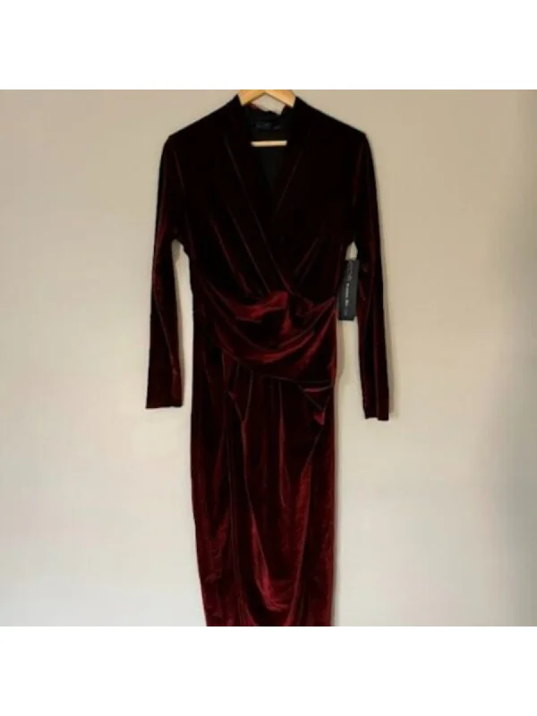 Great Bargains RACHEL RACHEL ROY Womens Red Long Sleeve Surplice Neckline Below The Knee Cocktail Faux Wrap Dress Great Bargains RACHEL RACHEL ROY Womens Red Long Sleeve Surplice Neckline Below The Knee Cocktail Faux Wrap Dress