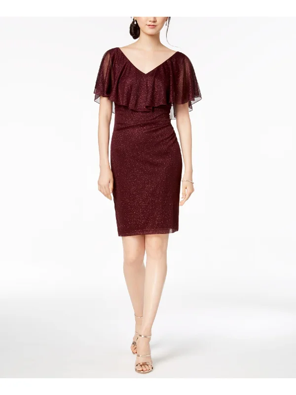 Act Fast CONNECTED APPAREL Womens Short Sleeve V Neck Above The Knee Party Sheath Dress Act Fast CONNECTED APPAREL Womens Short Sleeve V Neck Above The Knee Party Sheath Dress