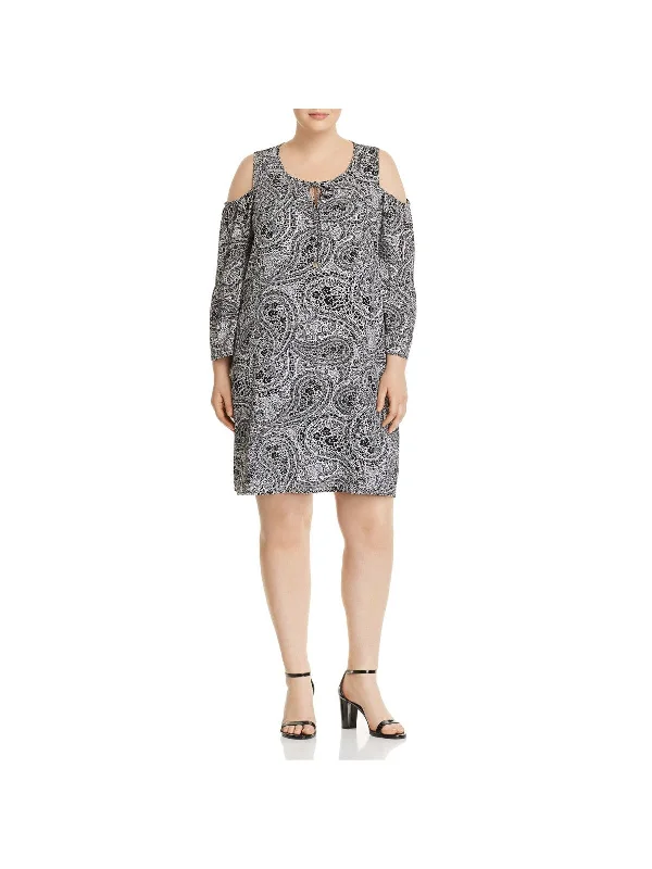 Price Drop Alert CUPIO Womens Cold Shoulder Paisley Long Sleeve Scoop Neck Above The Knee Party Shift Dress Price Drop Alert CUPIO Womens Cold Shoulder Paisley Long Sleeve Scoop Neck Above The Knee Party Shift Dress