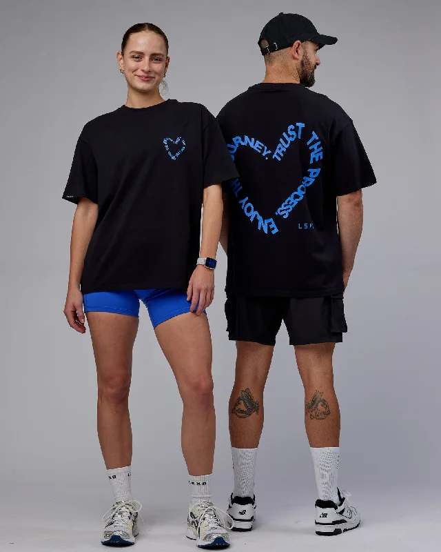 Unisex Love The Process FLXCotton Oversize Tee - Black-Power Cobalt