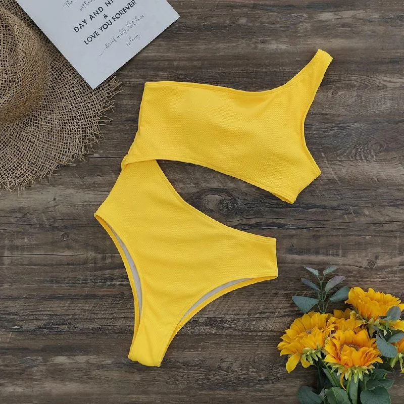 Yellow Cutout Swimsuit