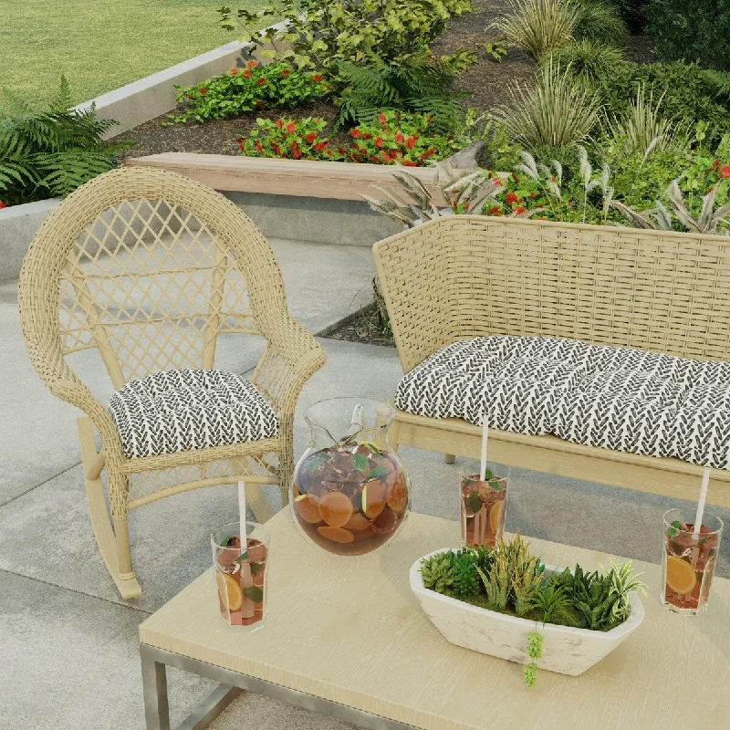 Quick Sale 18" x 18" Black Chevron Contoured Outdoor Wicker Seat Cushion - Set of 2 - 18'' L x 18'' W x 4'' H Quick Sale 18" x 18" Black Chevron Contoured Outdoor Wicker Seat Cushion - Set of 2 - 18'' L x 18'' W x 4'' H