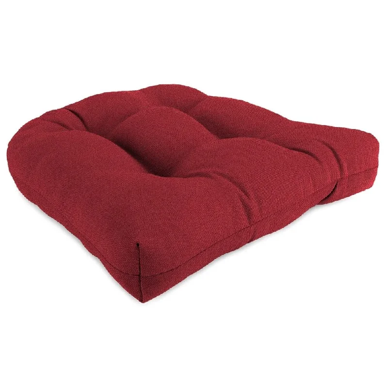 Super Savings 18" x 18" Crimson Solid Contoured Outdoor Wicker Seat Cushion - 18'' L x 18'' W x 4'' H Super Savings 18" x 18" Crimson Solid Contoured Outdoor Wicker Seat Cushion - 18'' L x 18'' W x 4'' H