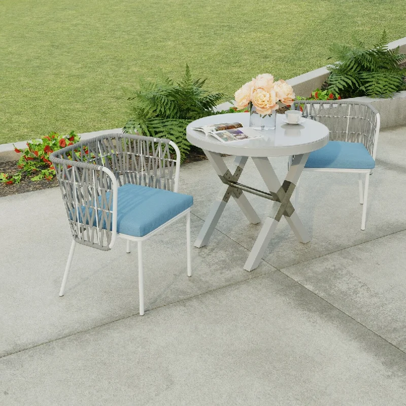 Reduced Prices 19" x 17" Blue Solid Outdoor Seat Cushion with Ties - Set of 2 - 19" W x 17" L x 2" H Reduced Prices 19" x 17" Blue Solid Outdoor Seat Cushion with Ties - Set of 2 - 19" W x 17" L x 2" H