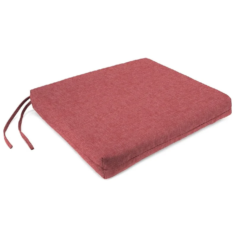 Deal Alert 19" x 17" Red Solid Outdoor Seat Cushion with Ties - 19" W x 17" L x 2" H Deal Alert 19" x 17" Red Solid Outdoor Seat Cushion with Ties - 19" W x 17" L x 2" H