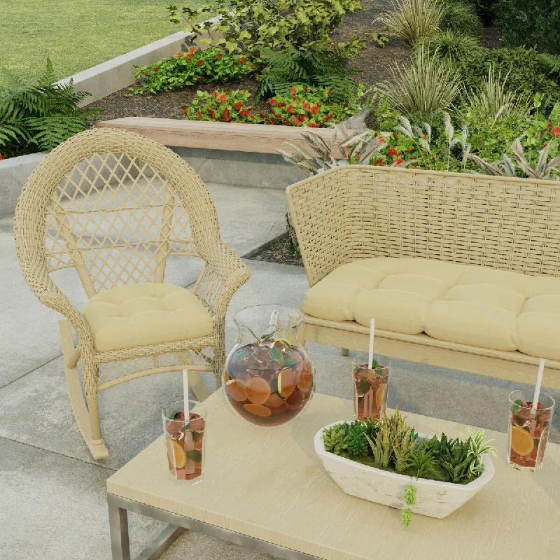 Special Savings 19" x 19" Beige Solid Outdoor Wicker Seat Cushion - Set of 2 - 19'' L x 19'' W x 4'' H Special Savings 19" x 19" Beige Solid Outdoor Wicker Seat Cushion - Set of 2 - 19'' L x 19'' W x 4'' H