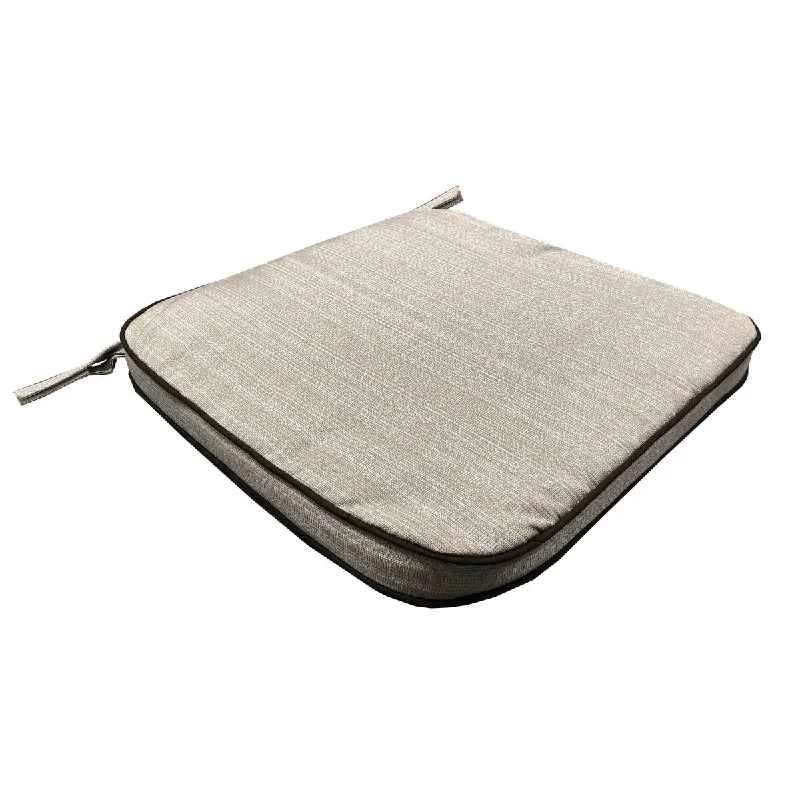 Deep Discounts 19 x 20 Outdoor Patio Dining Chair Cushion in Off-White with Ties