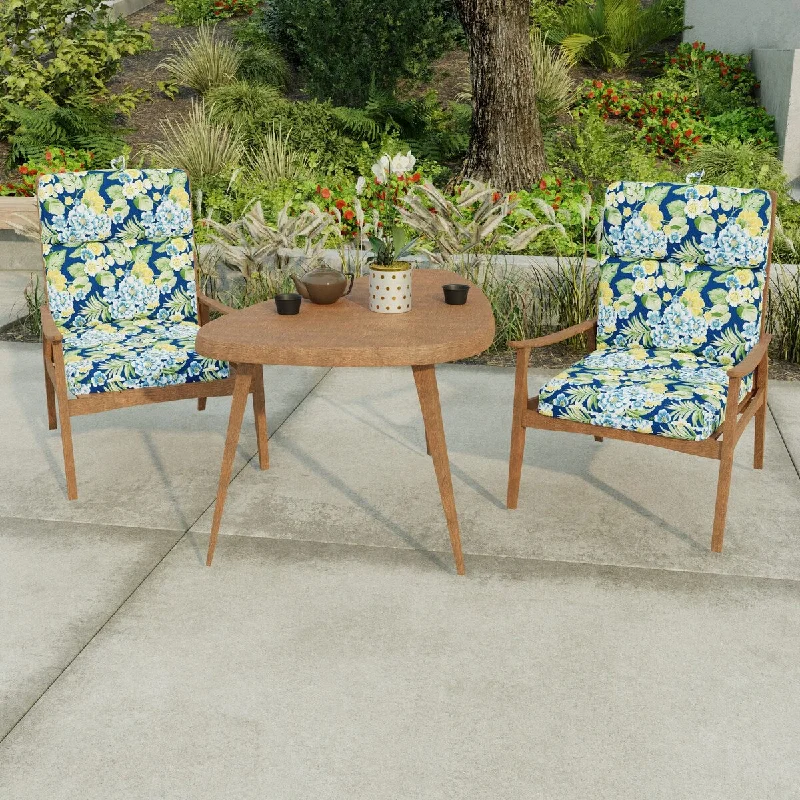 Extra Discounts 22" x 44" Blue Floral Outdoor Chair Cushion with Ties and Loop - 44'' L x 22'' W x 4'' H Extra Discounts 22" x 44" Blue Floral Outdoor Chair Cushion with Ties and Loop - 44'' L x 22'' W x 4'' H