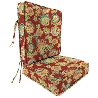 Savings Galore 22" x 45" Crimson Paisley Outdoor Deep Seat Chair Cushion Set with Ties - 45'' L x 22'' W x 4'' H Savings Galore 22" x 45" Crimson Paisley Outdoor Deep Seat Chair Cushion Set with Ties - 45'' L x 22'' W x 4'' H