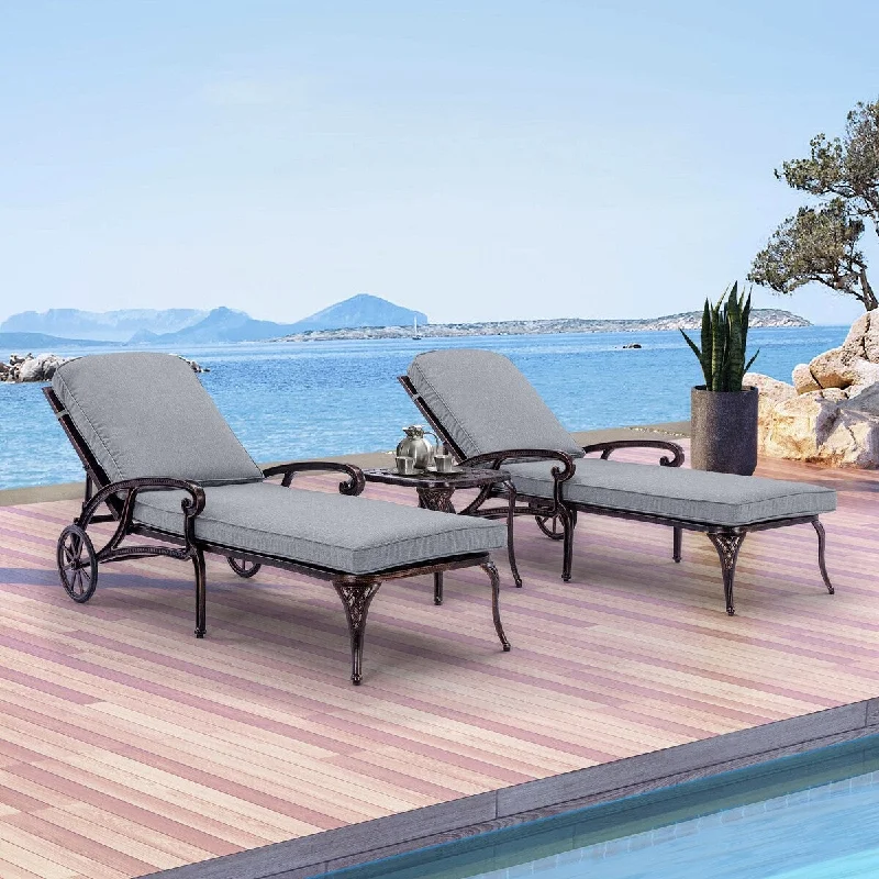 Discount Days 23 in. W X 75 in. L 2-piece Outdoor Chaise Lounge Cushions in Gray with Thickness of 3.5 inches Discount Days 23 in. W X 75 in. L 2-piece Outdoor Chaise Lounge Cushions in Gray with Thickness of 3.5 inches