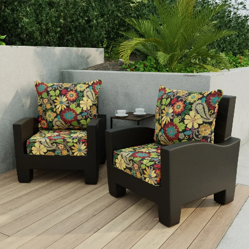 Today Only 24" x 47" Multicolor Floral Outdoor Deep Seat Cushion Set with Welt - 46.5'' L x 24'' W x 6'' H Today Only 24" x 47" Multicolor Floral Outdoor Deep Seat Cushion Set with Welt - 46.5'' L x 24'' W x 6'' H