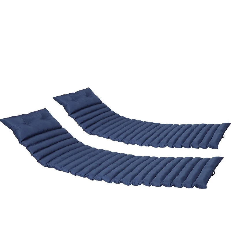 Bargain Prices 2PCS Set Outdoor Lounge Chair Cushion Replacement Patio Funiture Seat Cushion Chaise Lounge Cushion-NAVY BLUE