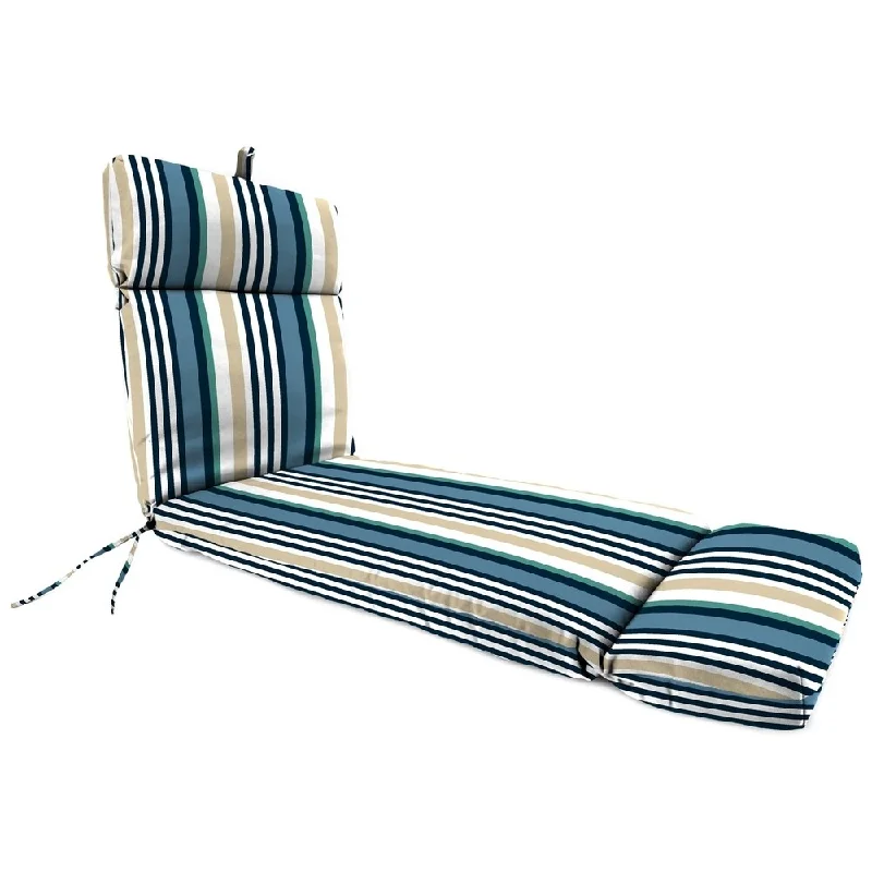 Savings Bonanza 72" x 22" Blue Stripe Outdoor Chaise Lounge Cushion with Ties and Loop - 72'' L x 22'' W x 3.5'' H Savings Bonanza 72" x 22" Blue Stripe Outdoor Chaise Lounge Cushion with Ties and Loop - 72'' L x 22'' W x 3.5'' H