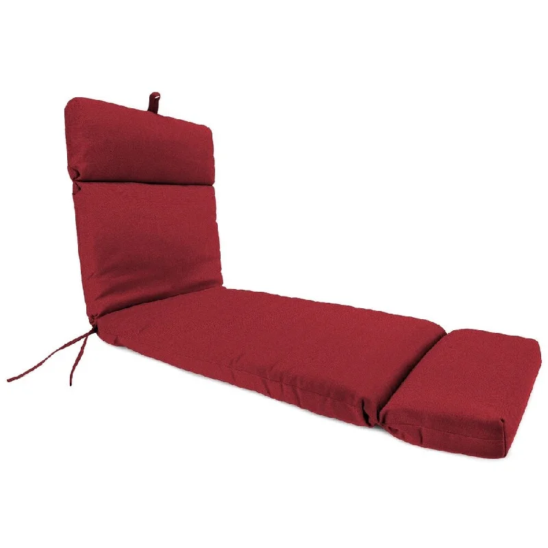 Deal Mania 72" x 22" Crimson Solid Outdoor Chaise Lounge Cushion with Ties and Loop - 72'' L x 22'' W x 3.5'' H Deal Mania 72" x 22" Crimson Solid Outdoor Chaise Lounge Cushion with Ties and Loop - 72'' L x 22'' W x 3.5'' H