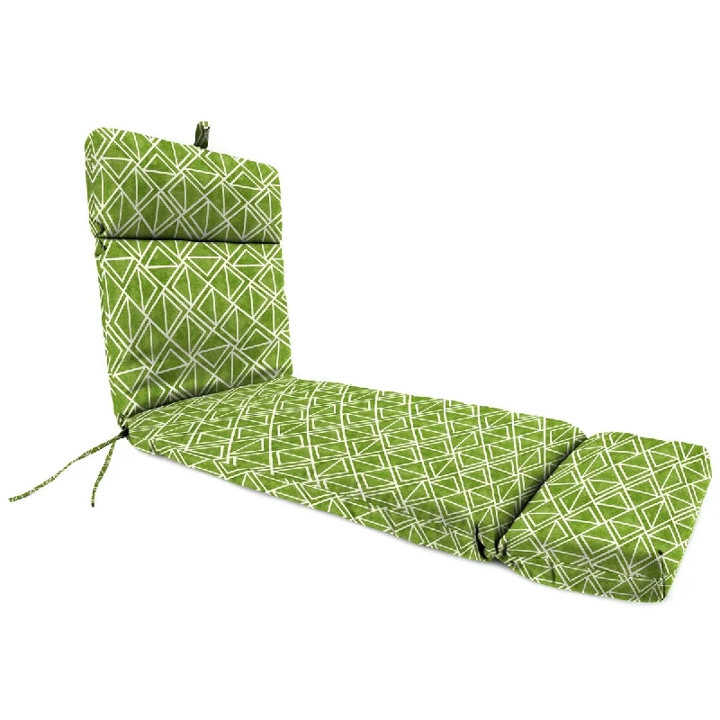 Early Access 72" x 22" Green Diamond Outdoor Chaise Lounge Cushion with Ties and Loop - 72'' L x 22'' W x 3.5'' H