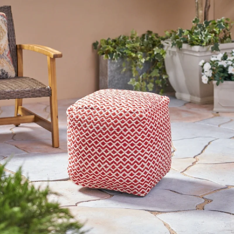 Massive Deals Agonda Outdoor Modern Boho Pouf by Christopher Knight Home