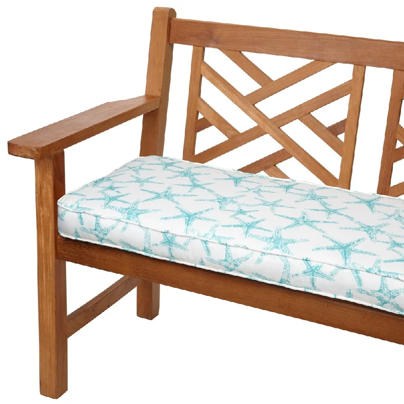 Price Fest Aqua Starfish 48-inch Indoor/ Outdoor Corded Bench Cushion