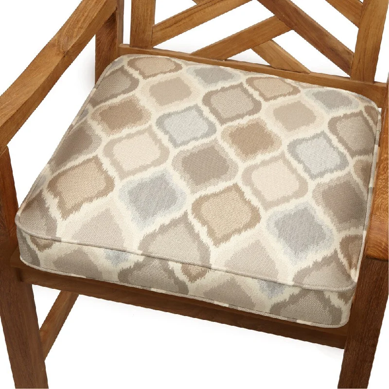 Lowest Prices Beige/ Grey Ogee Indoor/ Outdoor 20-inch Chair Cushion with Sunbrella Fabric Lowest Prices Beige/ Grey Ogee Indoor/ Outdoor 20-inch Chair Cushion with Sunbrella Fabric