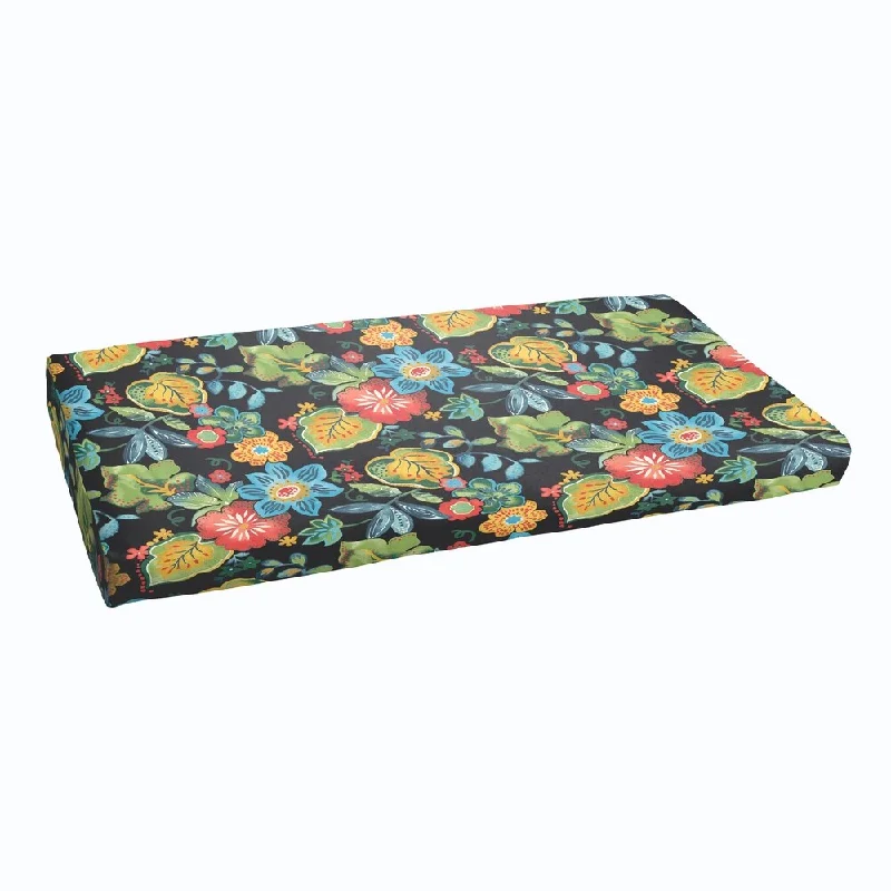 Daily Deals Black Tropical Indoor/ Outdoor Bristol Bench Cushion