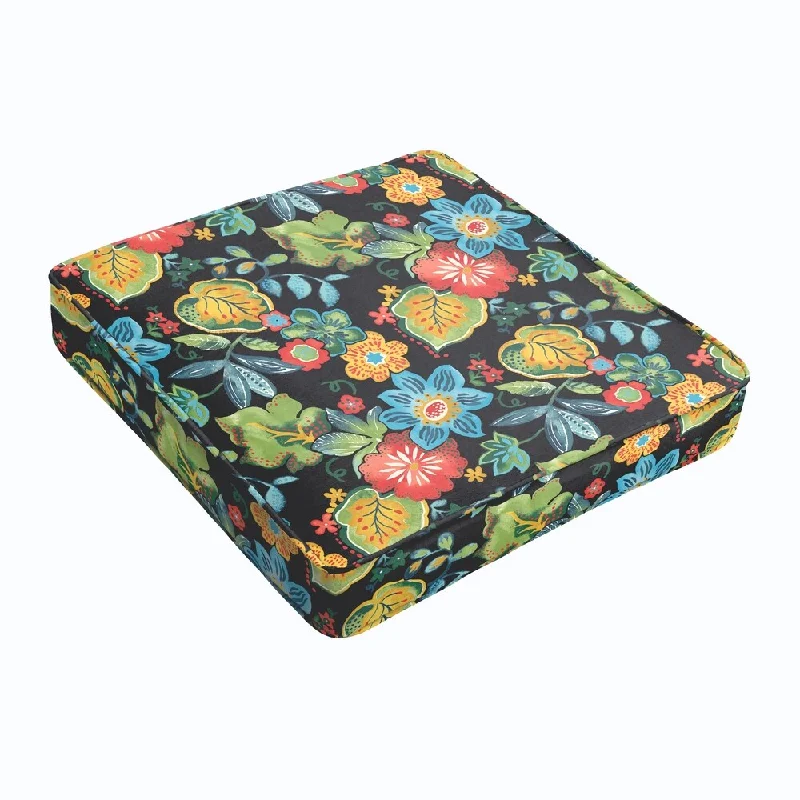 Low Prices Black Tropical Square Cushion - Corded