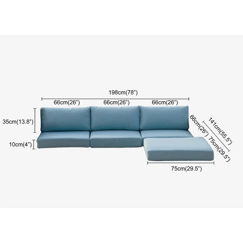 Don't Miss BroyerK Blue Cushion Cover Set for 5-piece Outdoor Sectional (Covers Only) Don't Miss BroyerK Blue Cushion Cover Set for 5-piece Outdoor Sectional (Covers Only)