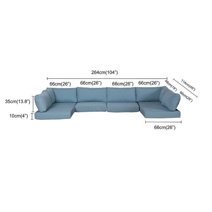 Act Fast BroyerK Cushion Cover Set for 7-piece Outdoor Sectional (Covers Only) - blue Act Fast BroyerK Cushion Cover Set for 7-piece Outdoor Sectional (Covers Only) - blue
