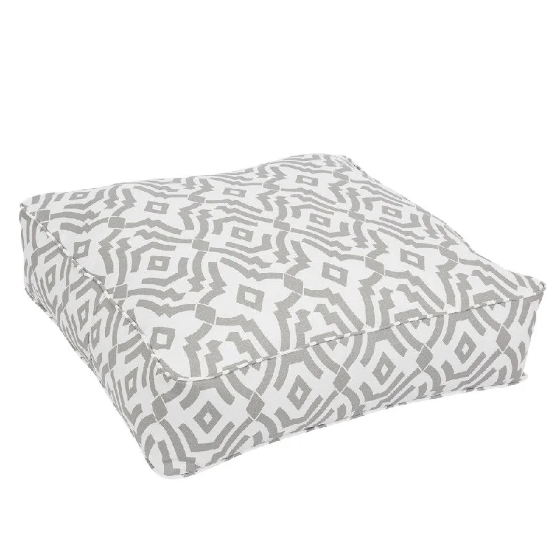 New Arrival Callaway Grey Geometric Indoor/ Outdoor 26 Inch Corded Floor Pouf