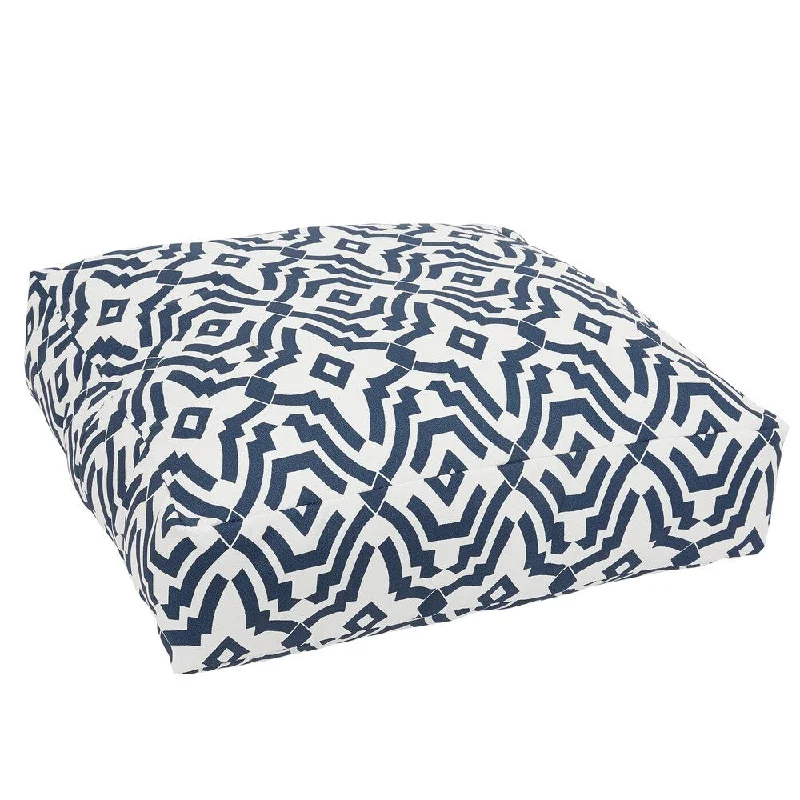 Can't Miss Callaway III Navy Geometric Indoor/ Outdoor 26 Inch Knife Edge Floor Pouf Can't Miss Callaway III Navy Geometric Indoor/ Outdoor 26 Inch Knife Edge Floor Pouf