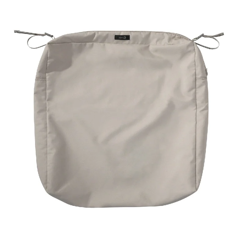 Super Bargain Classic Accessories Ravenna Water-Resistant 23 x 23 x 5 Inch Patio Seat Cushion Slip Cover, Mushroom Super Bargain Classic Accessories Ravenna Water-Resistant 23 x 23 x 5 Inch Patio Seat Cushion Slip Cover, Mushroom