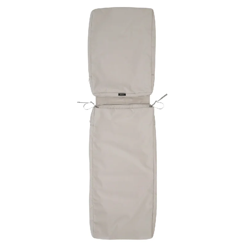 Price Slash Classic Accessories Ravenna Water-Resistant 72 x 21 x 3 Inch Patio Chaise Lounge Cushion Slip Cover, Mushroom Price Slash Classic Accessories Ravenna Water-Resistant 72 x 21 x 3 Inch Patio Chaise Lounge Cushion Slip Cover, Mushroom
