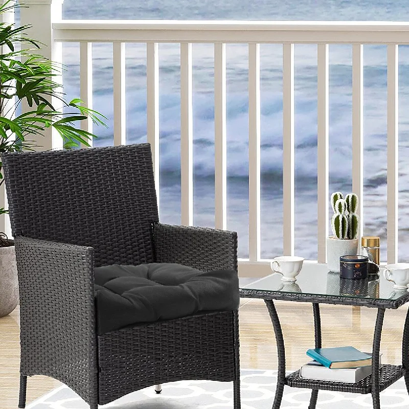 Price Smash Ebony Outdoor Settee Cushion 19 x 19 in Solid Black - 19" x 19" x 3"