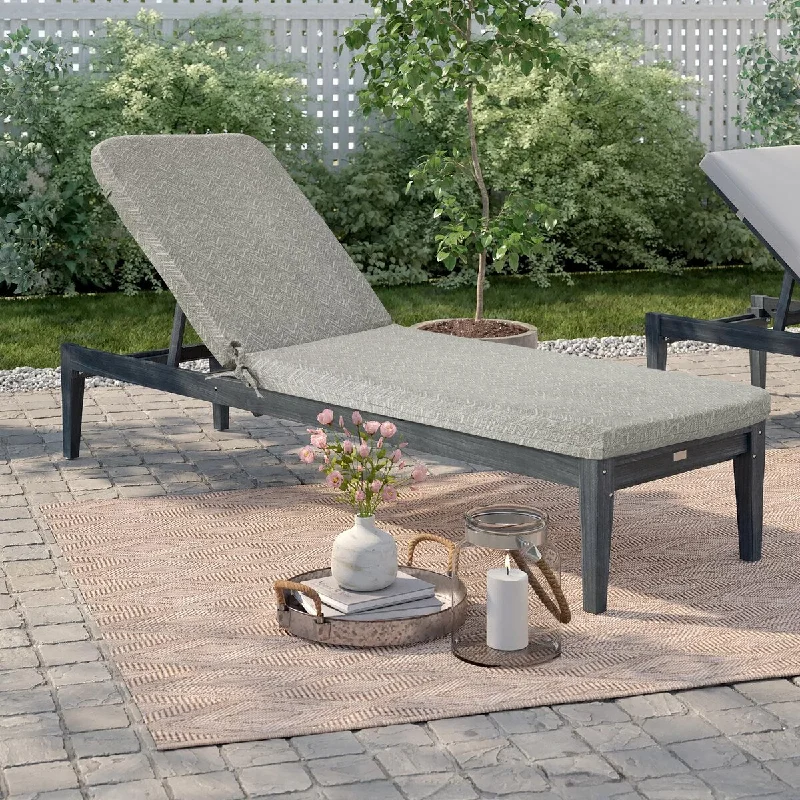 Crazy Deals Fifty Shades of Grey Outdoor Chevron Print Lounger Cushion 22 x 73 in Grey - 22" x 73"